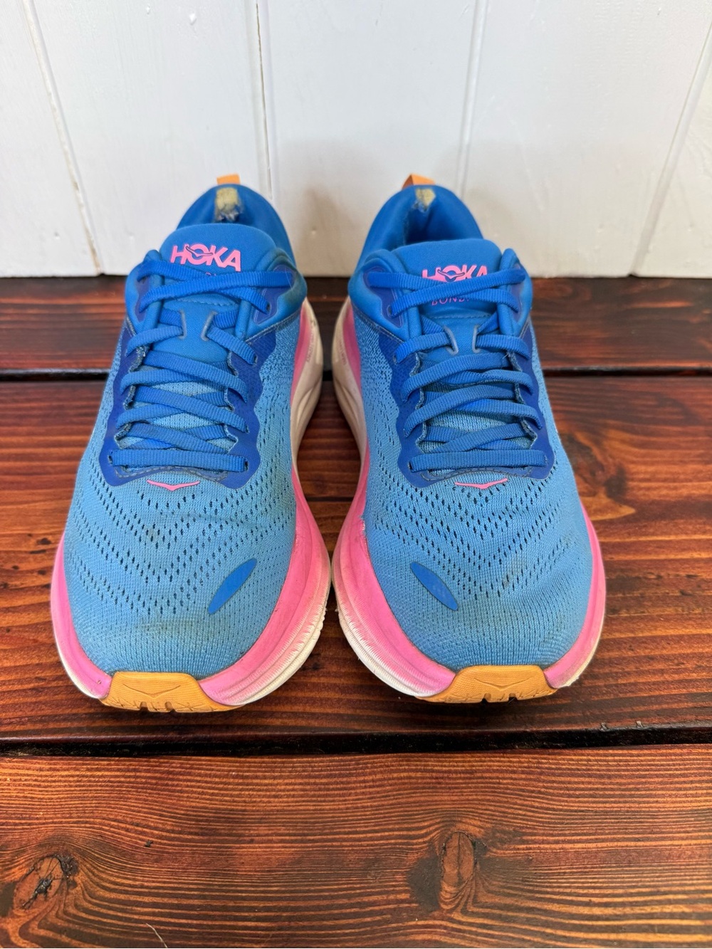 HOKA Bondi 8 Running Shoes Blue/Pink – Women’s Size 9 - Picture 3 of 10